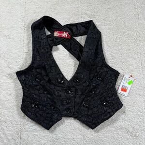NWT Apple Bottoms Vintage Y2K Button Up Cropped Vest
